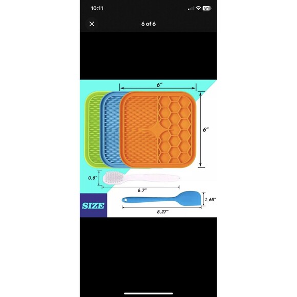 7PCS Licking Mat for Dogs and Cats, Lick Mats w/ Suction Cups & Spatula, Brush - Picture 7 of 7